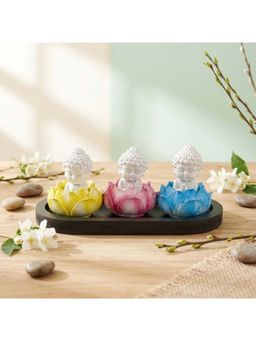 eCraftIndia - Multi-Color Solid Resin Buddha Idols