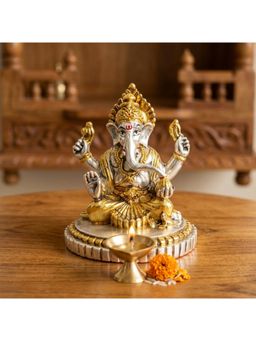 eCraftIndia - Multi-Color Solid Metal Ganesh Murti