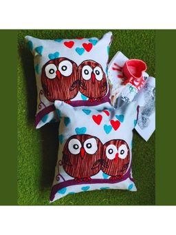 TheYUGO - Blue Quirky Cotton Cushion Covers (Pack of 2)