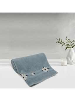 Lush & Beyond - Royal Blue Cotton 500 Gsm Embroidered Bath Towel (L)