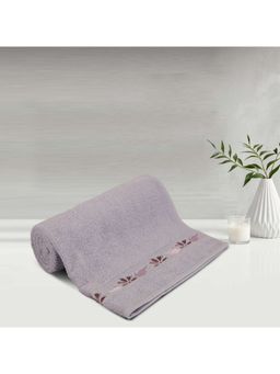 Lush & Beyond - Lavender Cotton 500 Gsm Embroidered Bath Towel (L)