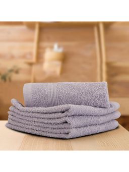 Lush & Beyond - Lavender Cotton 500 GSM 4-Piece Solid Face Towel Set (S)
