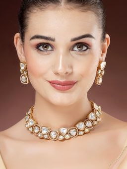 Karatcart - Polki Kundan Necklace With Earrings