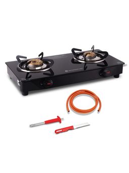 Wonderchef - Zest Neo 2 Burner Glass Manual Cooktop, Free Gas Lighter and Kitchen Knife