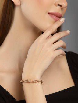 Vogue Panash - White Gold-Toned Brass Cubic Zirconia Link Bracelet