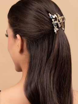 Vogue Panash - White & Green Gold-Plated Claw Clip