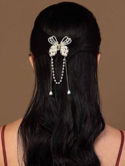Vogue Panash - White Gold-Plated Embellished Claw Clip