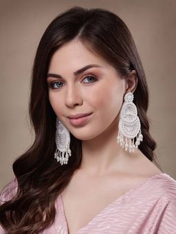 Vogue Panash - White Contemporary Drop Earrings