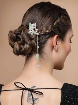 Vogue Panash - Multi-Color Embellished Metal Floral Hairstick