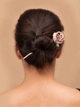 Vogue Panash - Pink Gold-Plated Rose Shaped Hairstick