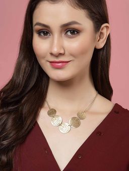 Vogue Panash - Gold-Toned Circular Shaped Handcrafted Necklace