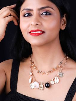 Vogue Panash - Multi-Color Brass Gold-Plated Necklace