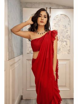 PRIHAN LUXURY - White & Green Emerald Enchantment Jewellery Set