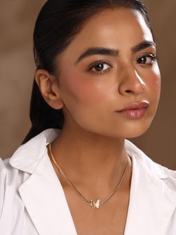 Yellow Chimes - Rose Gold Butterfly Shaped Pendant