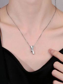 Yellow Chimes - Silver Plated Crystal Chain Pendant