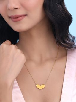 Yellow Chimes - Stainless Steel Gold Plated Heart Shaped Pendant