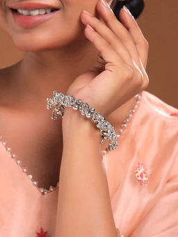 Yellow Chimes - Oxidised Silver Bangles for Women