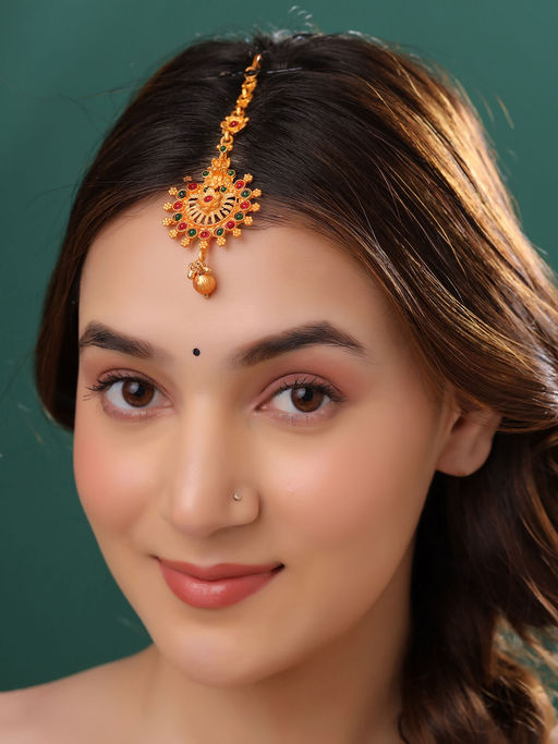 Yellow Chimes Bridal Golden Maangtikka