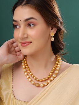 Yellow Chimes - Traditional Long Pearl Jewellery Set