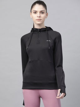 Alcis - Women Solid Black Hoody