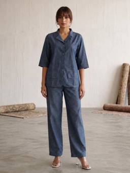 Autumnlane - Prisha korea denim co-ord set