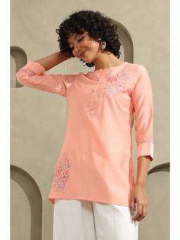 Soch - Peach Desert Storm Floral Embroidered Tunic