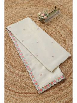 Soch - Off White Tissue Floral Zari Embroidered Dupatta