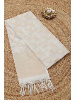 Soch - Off White Chanderi Floral Zari Woven Dupatta