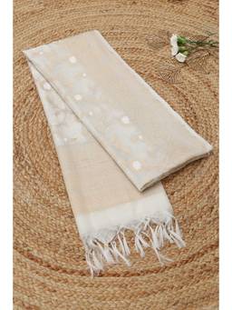 Soch - Off White Chanderi Floral Zari Woven Dupatta With Fringes