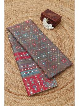 Soch - Grey Pashmina Ethnic Motifs Woven Design Dupatta