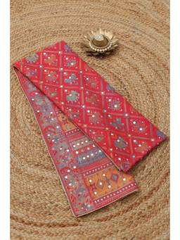 Soch - Red Pashmina Ethnic Motifs Woven Design Dupatta