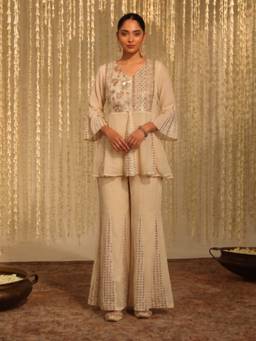 Autumnlane - Cream Tatva bombay embroidery co-ord set