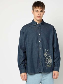GAP - Men's Blue Embroidered Shirt
