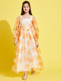 Cherry & Jerry - Girls Cream Maxi Dress