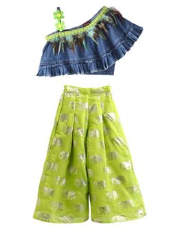 TWISHA - Blue Printed Top and Palazzo