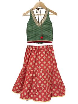 TWISHA - Green Embellished/Sequined Top and Sharara