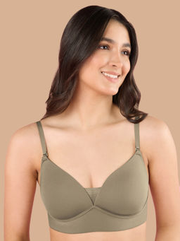 Nykd by Nykaa - Adapt360° Lift & Support Padded Non Wired Barely There T-Shirt Bra NYB362 Olive