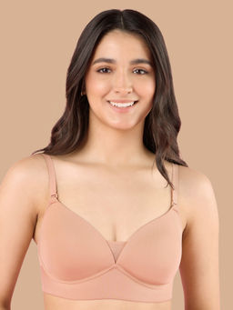 Nykd by Nykaa - Adapt360° Lift & Support Padded Non Wired Barely There T-Shirt Bra NYB362 Tan