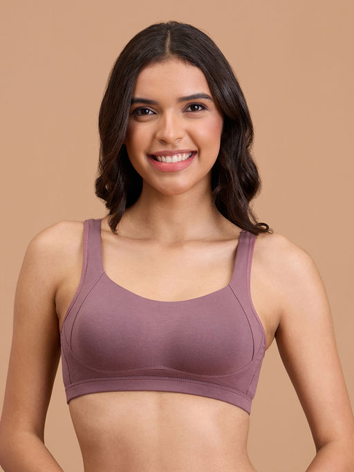 Nykd by Nykaa Cotton Non Padded Non Wired Everyday Comfort Bra-NYB388-Flint