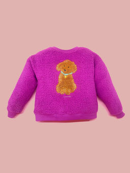 CHERRY CRUMBLE BY NITT HYMAN - Magenta Embroidered Sweatshirt
