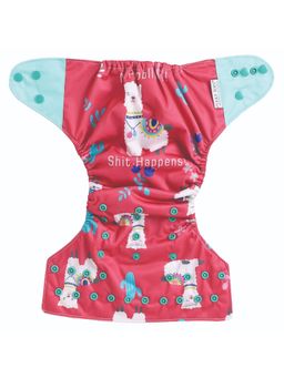 Polka Tots - Reusable & Washable Fleece Cloth Diapers with 1 Liner, Llama Print