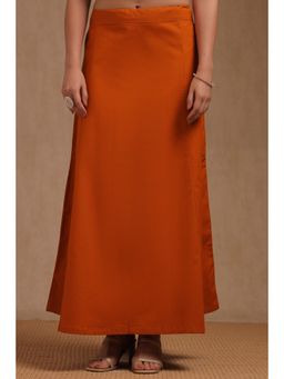 Soch - Womens Orange Cotton Solid Petticoat