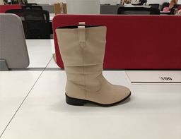 Twenty Dresses by Nykaa Fashion - Brown Round Toe Ruching Detail Mid Calf Boots for Women