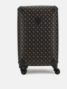 Guess - Brown Monogram Polyurethane Wilder 22 In 8 Wheeler Trolley (M)