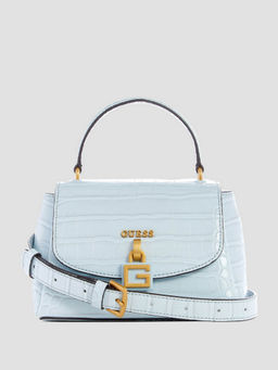 Guess - Ice Blue Textured Polyurethane Montreal Mini Sling Bag