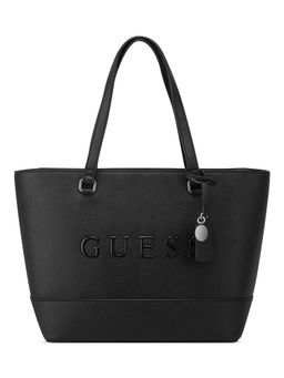 Guess - Black Solid Polyurethane Roxberry Tote Bag