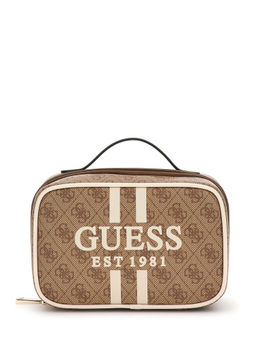 Guess - Latte Monogram Polyurethane Mildred Dual Travel Pouch