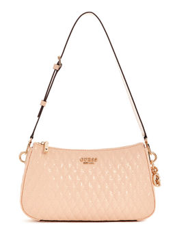Guess - Apricot Quilted Polyurethane Betula Top Zip Handbag