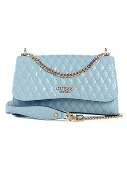 Guess - Stormy Blue Quilted Polyurethane Betula Convertible Sling Bag