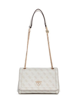 Guess - Bone Logo Monogram Polyurethane Noelle Convertible Handbag